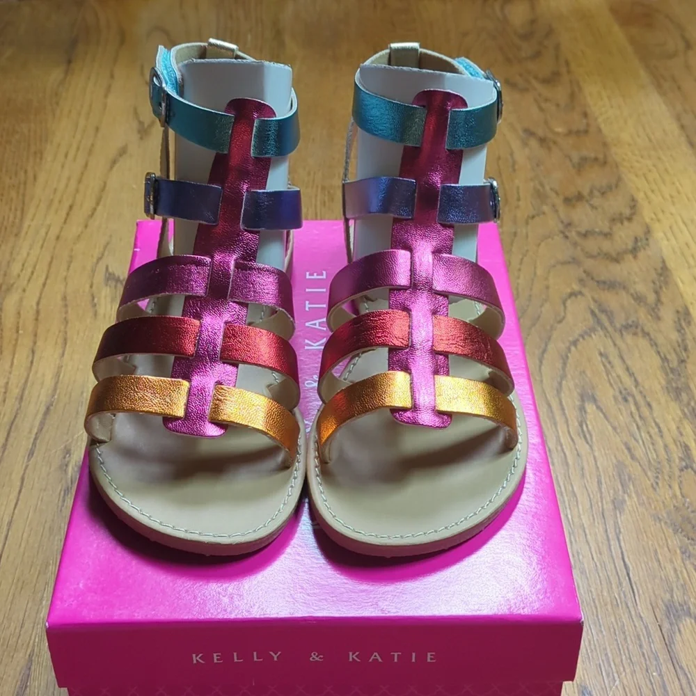 NIB Kelly & Katie Chloe Gladiator Rainbow Sandal Kids Size 1